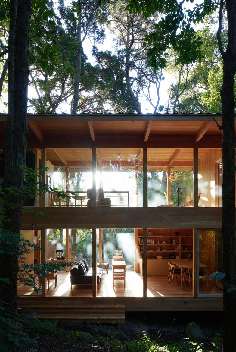 兵庫の森に溶け込むモダン木造モジュールハウス