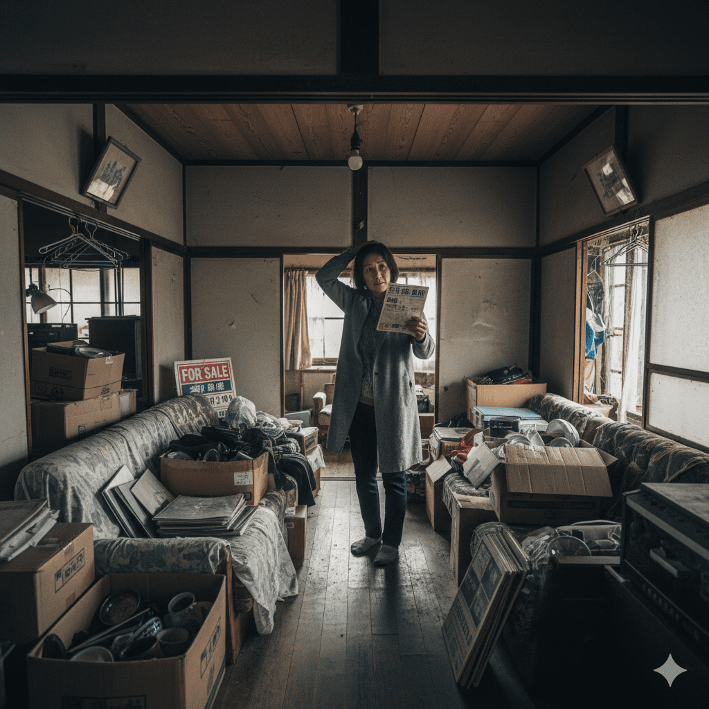 荷物が残ったままの室内